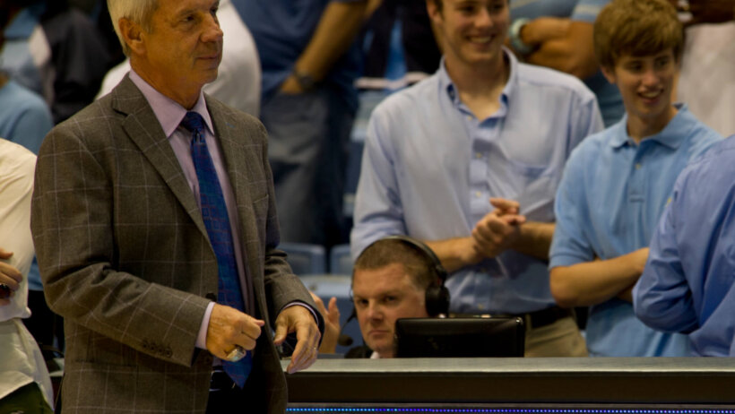 UNC coach Roy Williams on the sideline.