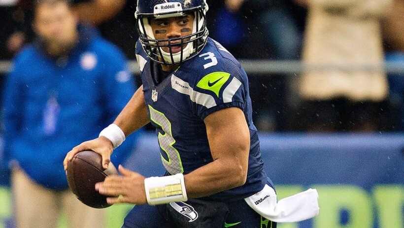 Russell Wilson on the field.
