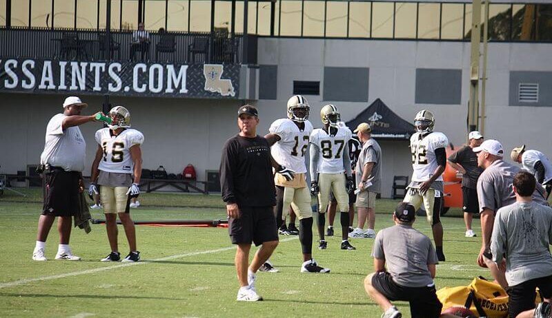 Sean Payton on the practice field