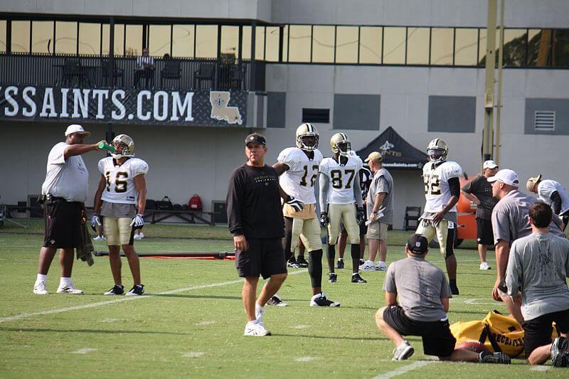 Sean Payton on the practice field