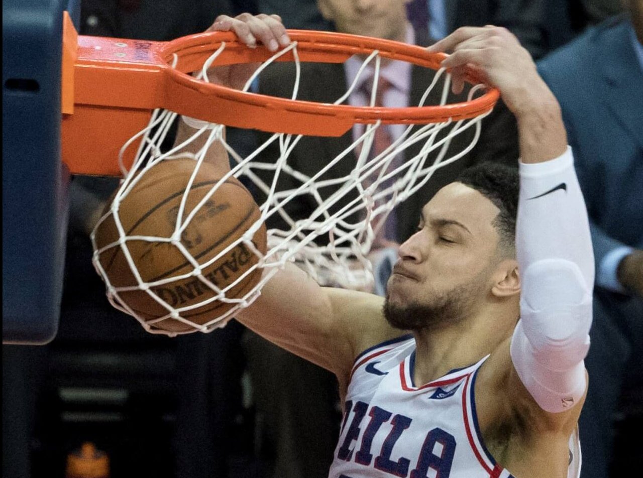 Ben Simmons dunking.