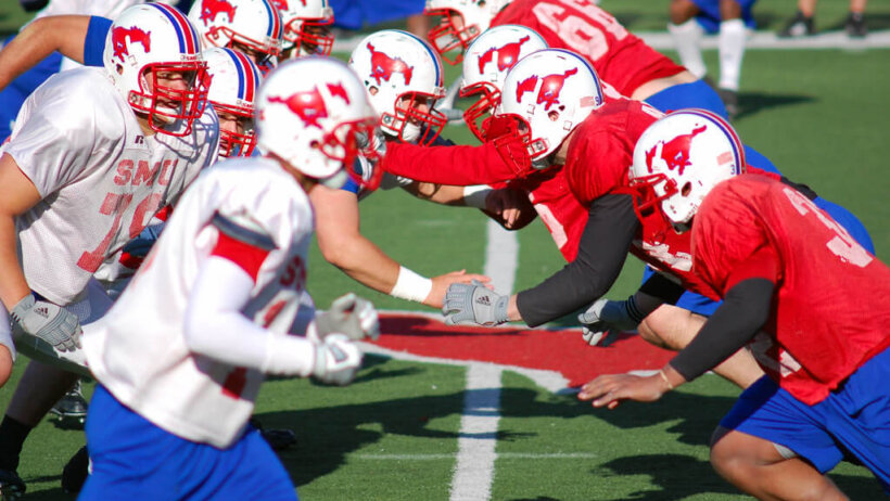 SMU Mustangs in practice