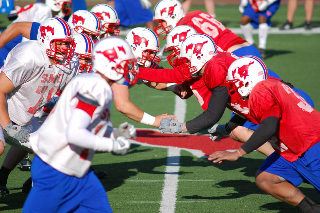 SMU Mustangs in practice
