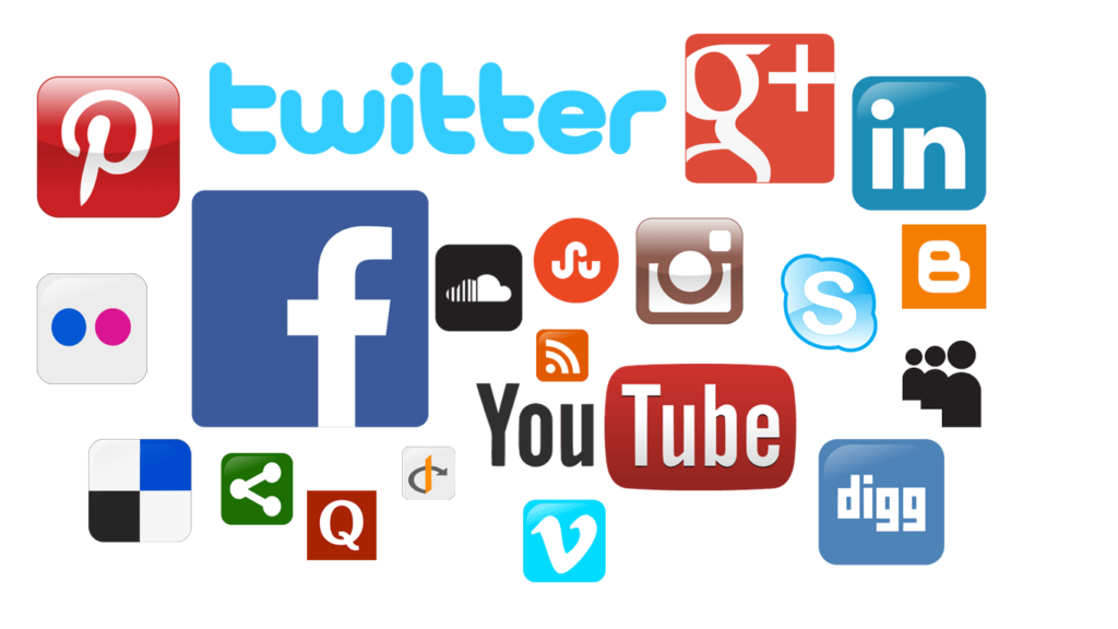 The logos of all the major social media sites