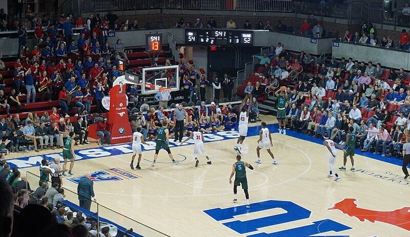 Wide view of Texas Southern's basketball arena.