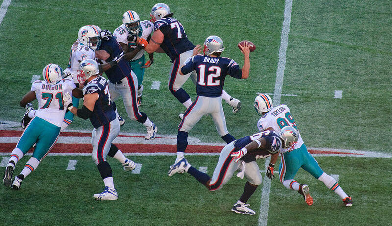 Tom Brady in the pocket