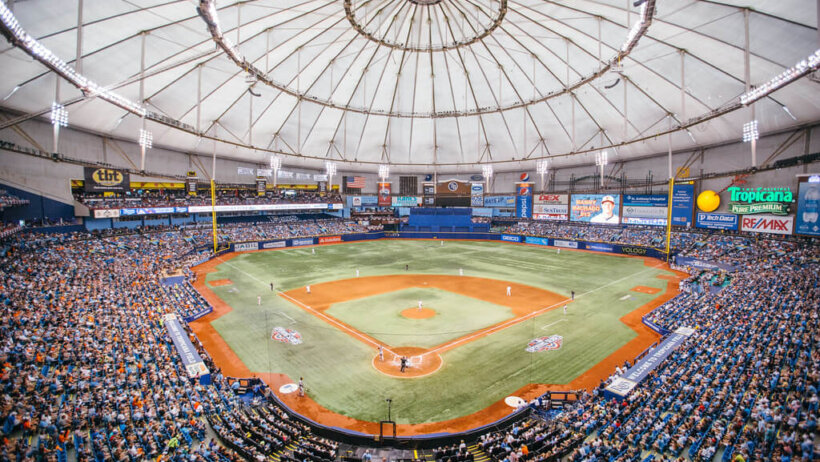 Tampa Bay's home stadium, Tropicana Field.