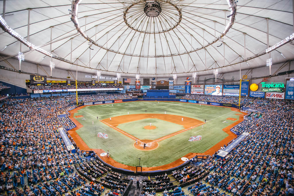 Tampa Bay's home stadium, Tropicana Field.