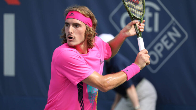 Stefanos Tsitsipas prepares for a return shot