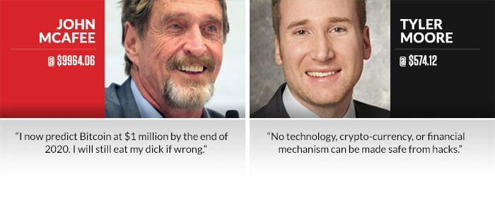 Mcafee vs. Moore Bitcoin Face Off