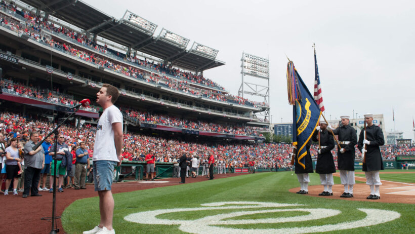 Anthem singing at Washington Nationals Park